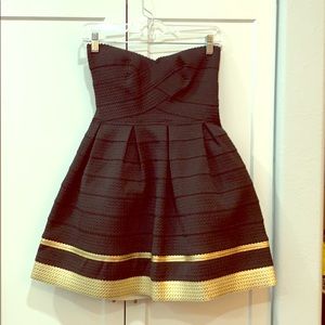 Black and gold cocktail dress. Size S